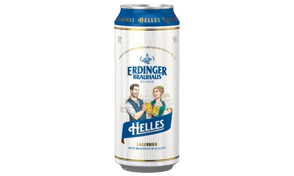 ERDINGER BRAUHAUS HELLES თეთრი ლუდი 0.5ლ ქილა